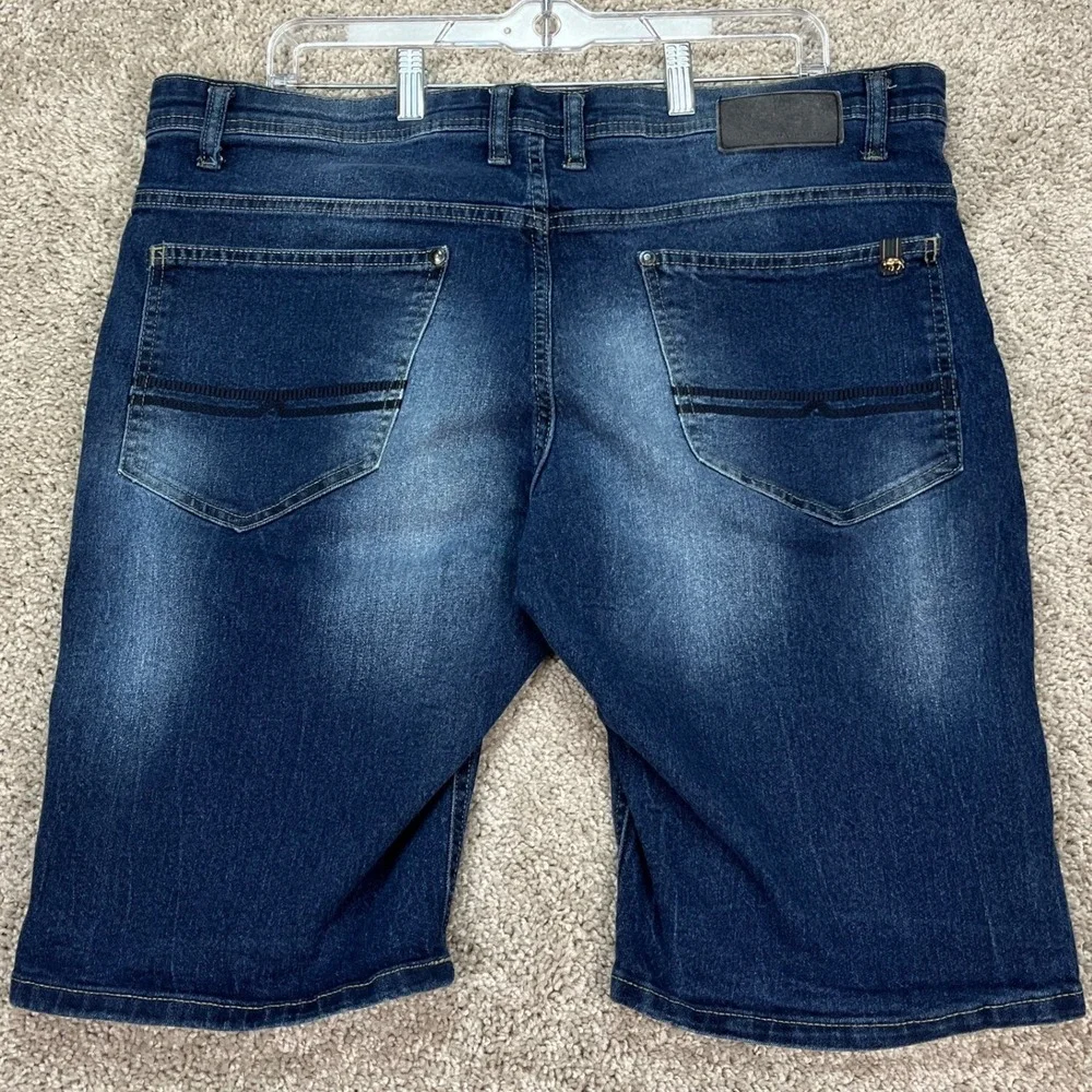 Buffalo David Bitton 1972 Evan-X Shorts Mens 36 12 Dark Wash Stretch Denim EUC - Picture 2 of 10